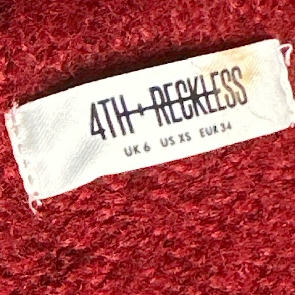 4th & Reckless Krissy Top in Red UK 6 / US XSmall New Womens Knit Sweater - Picture 7 of 8